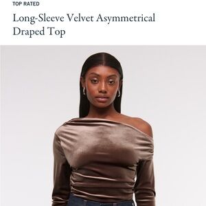 NWT Abercrombie Brown Velvet Long Sleeve Top